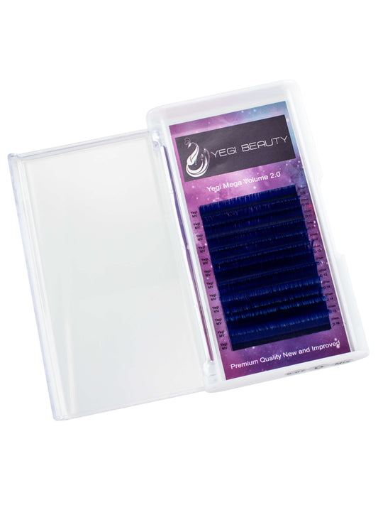 Mega Volume Easy Fanning Colorful Lashes Blue .07 D curl mix tray