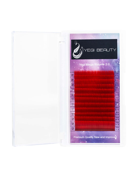 Mega Volume 2.0 Easy Fanning Colorful Lash Extensions | Red 0.07