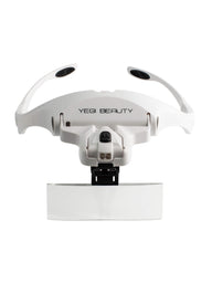 Magnifying glasses for eyelash extensions. White with black text "Yegi Beauty" 
