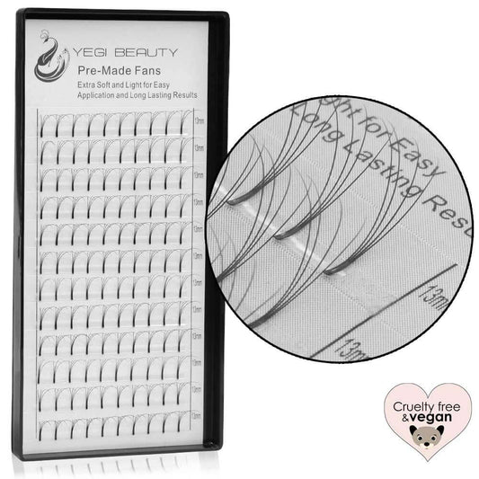 Pre-Made Lash Fans Eyelash Extensions 4D tray with detail