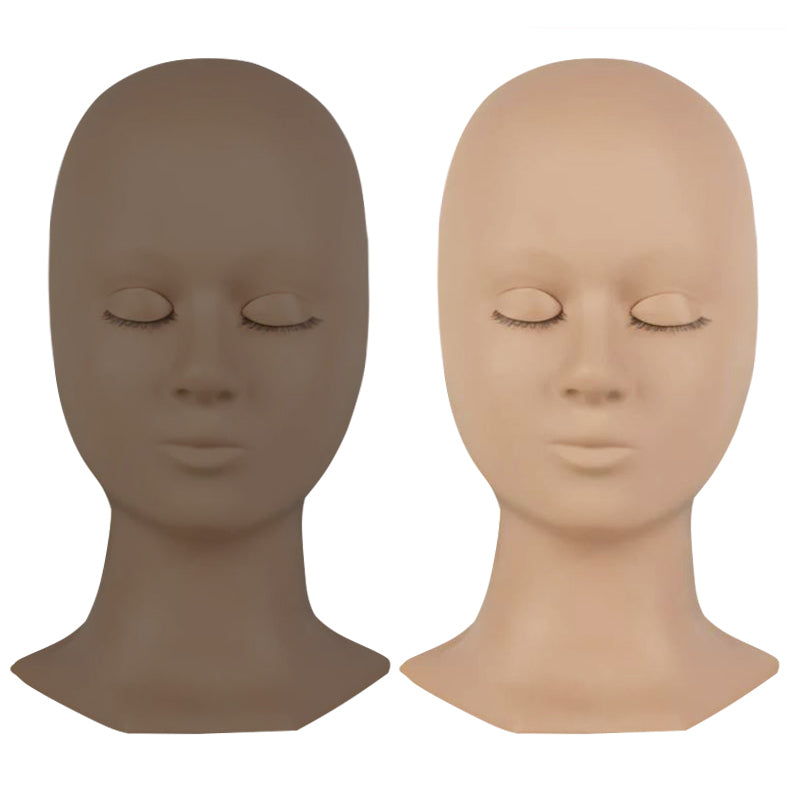 Makeup Mannequin Head for Practice Silicone Cosmetology Training Doll with  Mount Hole Face Eyelashes Eye Shadow Blush Head Massage Practice Model :  : Beauty