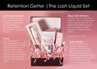 Retention set includes eyelash extension glue, bonder, cleaner and primer perfect for all lash techs