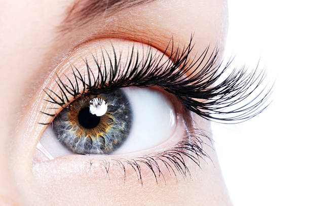 a closeup view of a woman's lashes