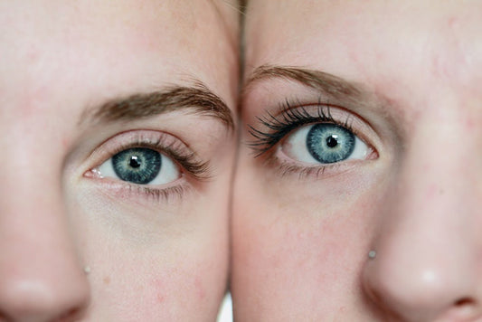 two women with lashes before and after lash lifts/perms