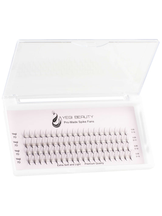 7D spike fans extensions for eyelashes D curl open case