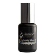 5ml black bottle with silver cap against white background. Label with yellow rectangle reads "Ultra Bonding Adhesive For Eyelash Extensions." Yellow indicates this is banana scented 