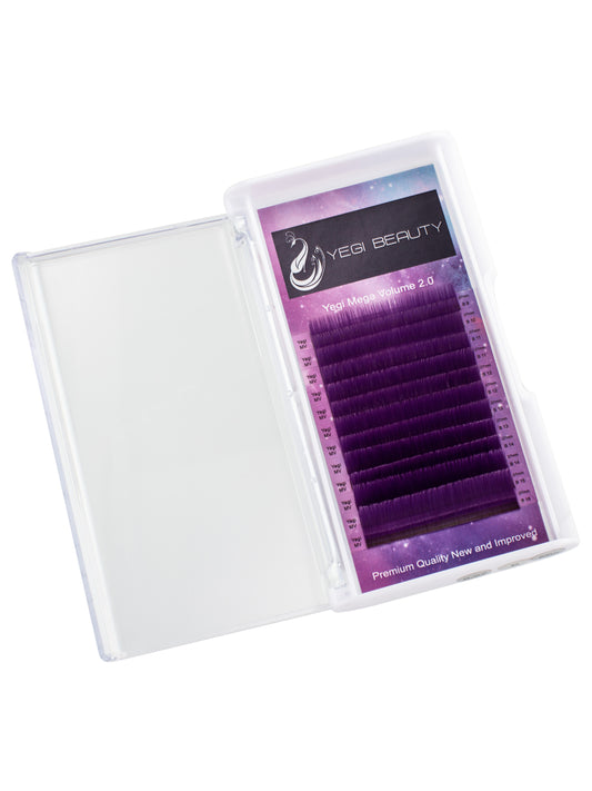 Mega Volume 2.0 Easy Fanning Colorful Lashes Purple 0.07 B curl mix tray
