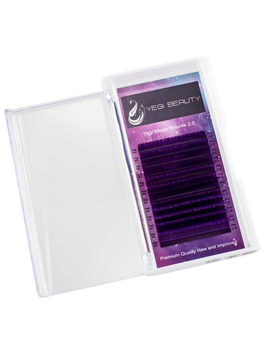 Mega Volume 2.0 Easy Fanning Colorful Lashes Purple 0.07 D curl mix tray