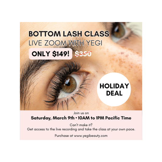 Bottom Lash Extension Class | Live Zoom with Yegi | SALE