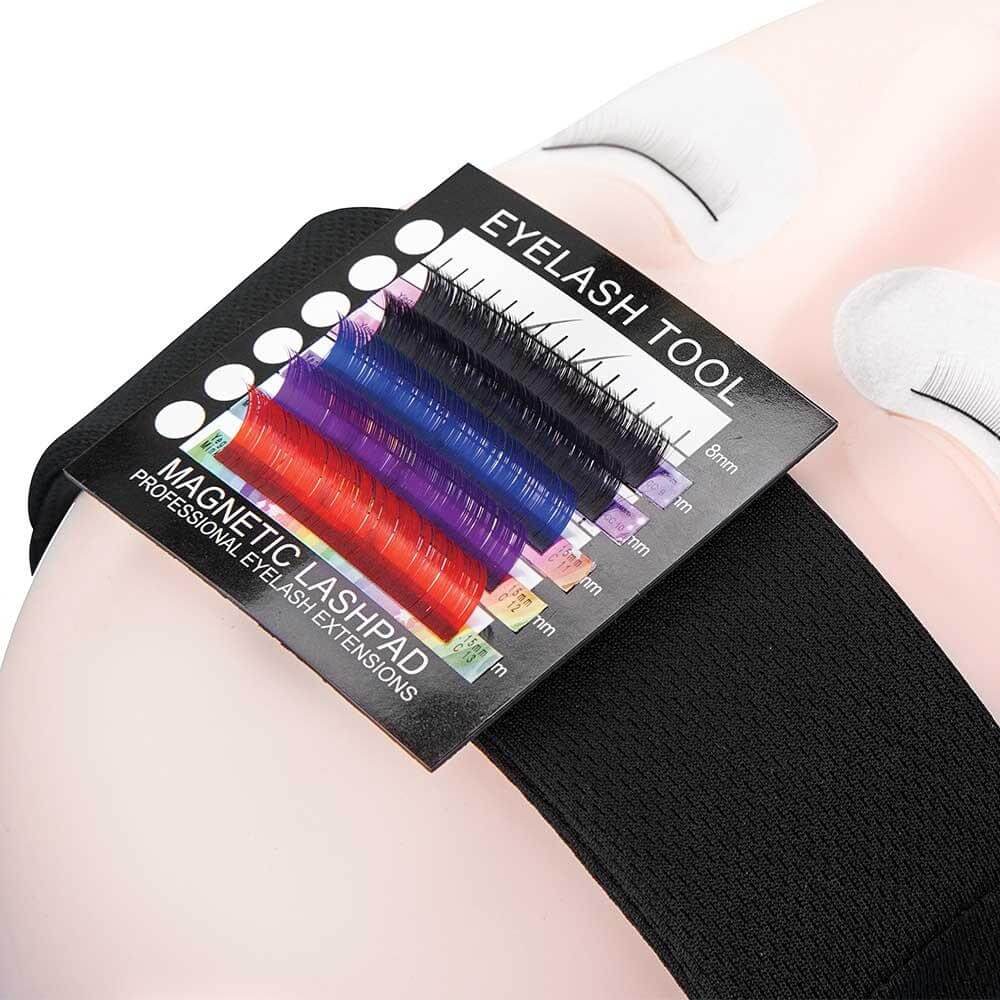 magnetic lashpad for eyelash extension artists with colored lashes