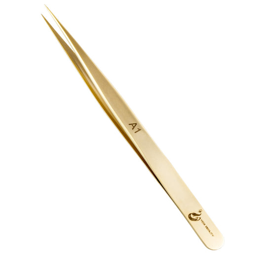Eyelash Extension A1 pro gold straight tweezer 