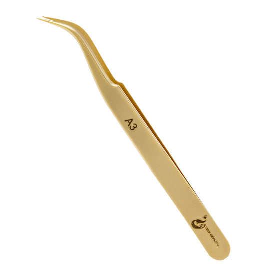 A3 pro gold curved tweezer by Yegi Beauty