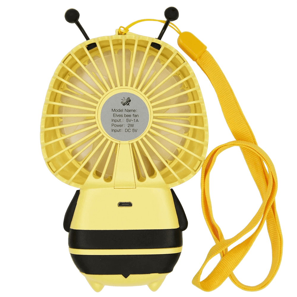 Yellow bee eyelash extension fan backview