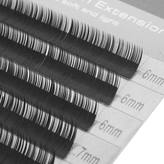 Bottom eyelash extensions .12 mixed tray detail in J curl