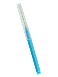 Single blue micro brush with cap