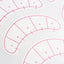 Closeup of eyelash mapping stickers for eyelash extension artists. 