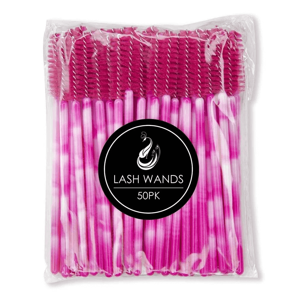 Red Eyelash Wands Brushes 50 pack from Yegi Beauty