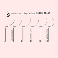 Mega Volume 2.0 Lashes improved curl chart with B curl CC curl and DD curl