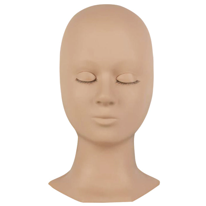 Makeup Mannequin Head for Practice Silicone Cosmetology Training Doll with  Mount Hole Face Eyelashes Eye Shadow Blush Head Massage Practice Model