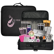 Eyelash Extension Volume Pro Kit with volume tweezers doll head brushes volume lashes tape eye patches all in travel case