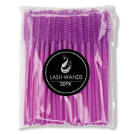 Purple Eyelash Wands Brushes 20 pack from Yegi Beauty