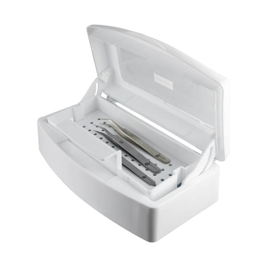 Tweezer Tray to keep all eyelash extension tools sanitized and clean with three tweezers inside