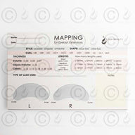 Yegi Beauty Mapping Sheets for Eyelash Extensions. Easy to use mapping with style, curl, shape and length options