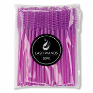 Purple Eyelash Wands Brushes 50 pack from Yegi Beauty