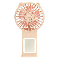 Single pink lash fan with mirror 