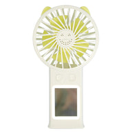 Single white lash fan with mirror